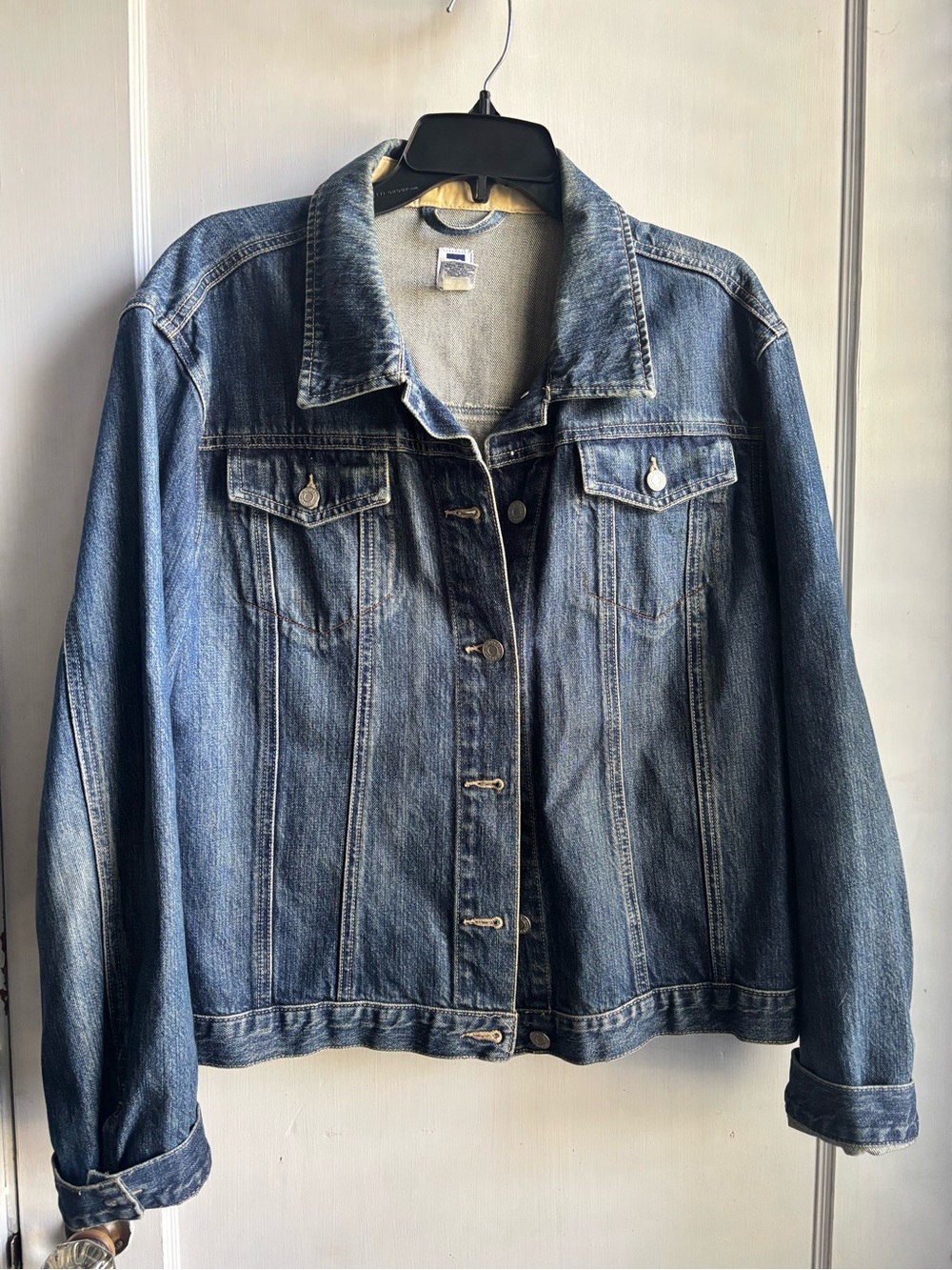 GAP Distressed Medium Blue Denim Jacket